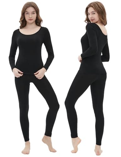 Vinconie Thermal Underwear Womens Bottom Thermal Underwear Set Ladies, 1 Pack Black, XS-S (6 8 10) — view 2