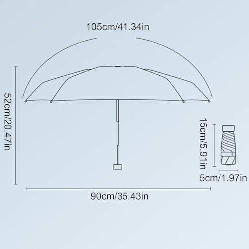 Travel Umbrella - Canopy Compact Folding Brolly | Sun Umbrella, Sun Protection Pocket Umbrellas Fast Dry Windproof Ultra Lightweight Foldable Flat Suns UV Umbrellas For Shopping, Outdoor — view 2