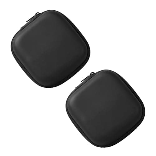 SHUNCHG 2pcs Mini Earphone Case Protective Bag Box Hard Case Zipper Headphone Storage Bags EVA Hard Shell Square Carrying Case Multifunctional Earbud Storage Pouches
