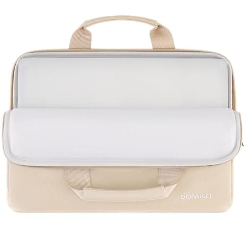 DOMISO 16 inch Water-Resistant Laptop Sleeve Bag Carrying Case with Handle for 16" Dell/HP Pavilion Envy/ThinkPad IdeaPad/ASUS Vivobook,Beige — view 5