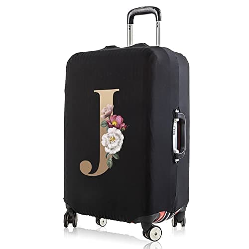 Initial Letter Printed Design Travel Trolley Case Cover Protector Washable Suitcase Cover Luggage Storage Covers for 18-28 Inch Luggage Cover (M (22-25 inch Luggage), gold J) — view 6