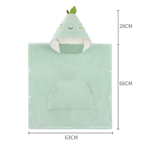 Bebamour Baby Hooded Towels Wearable Hooded Towel for Boys Girls Absorbent Hooded Towel for Toddlers, 25"x 25", 0-6 Years, Green — view 3
