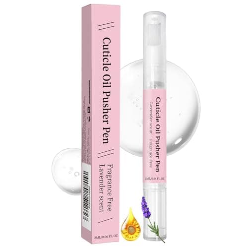 Portable Cuticle Oil Pen with Lavender Moisturising Oil and 2ML Transparent Barrel - Compact Travel Design for Dry Nail Care and Daily Hand Grooming with Soft Pusher Tip, Convenient & Gentle