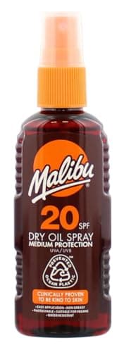 Malibu Sun SPF 20 Dry Oil Spray, Moisturising Tanning Body Oil Mist, 100ml