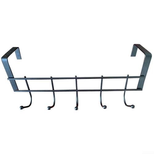 Stainless Steel 5 Hook Over Door Hanger Rack Space Saver(Silver) — view 2