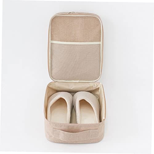 PACKOVE Travel Shoe Storage Bag Lightweight Tear Resistant Oxford Cloth Shoe Pouch for Outdoor and Travel Use with Drawstring Closure in Khaki — view 4