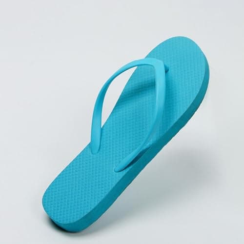 Jhebeks Sky Blue Flip Flops Womens Uk Flat Lightweight Slim Sandals Non Slip Flip Flops Comfortable Summer Beach Walking Cushion Sandals Slip On Indoor Outdoor for Shower Bathroom Size 5.5 — view 6