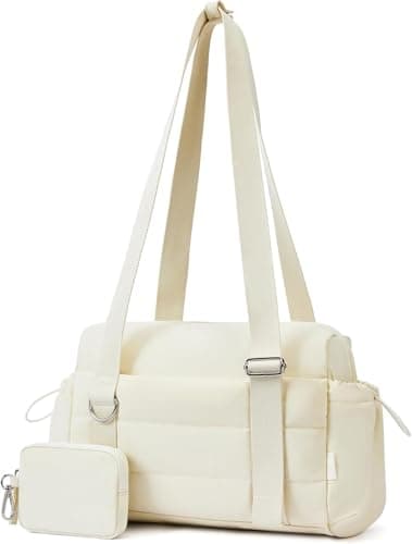 Small Gym Bag for Women 2-Piece Set – Mini Duffle with Wet Pocket & Coin Wallet, Lightweight Workout Tote with Shoe Compartment – Ideal for Gym, Travel, Yoga, and Sports (Beige)