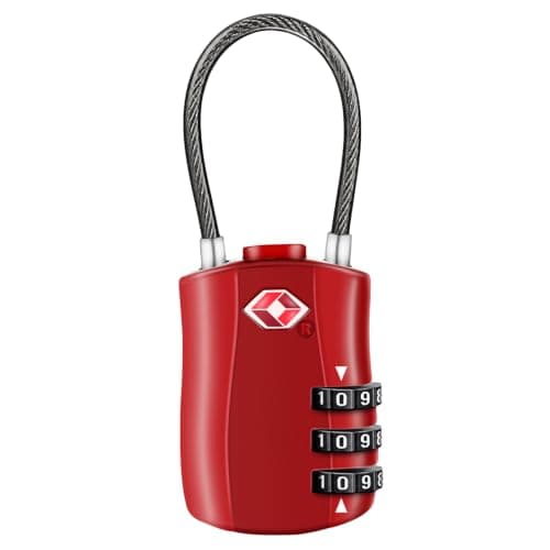 Diyife TSA Approved Luggage Locks with Flexible Steel Cable, Easy to Set up