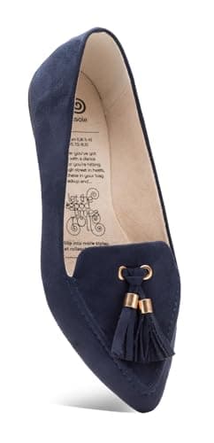 Rollasole Women's Loafers – Midnight Blues - Folding Flat Shoes for Women, Stylish Foldable Slip on Loafer for Handbag, Everyday, Nights Out, Parties, Wedding, Travel, Womens Gifts