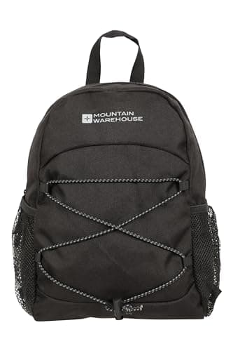 Mountain Warehouse Walklet 6L Rucksack - Reflective Details Casual Daypacks, Bottle Pockets Backpack, Bungee Cords Bag, Shoulder Straps - Best for Picnics, Outdoors Jet Black One Size