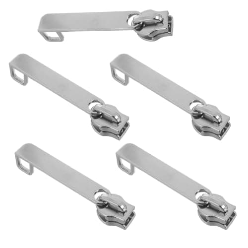 FRCOLOR 5pcs Nylon Double Layer Luggage Zipper Pull Replacement Kit with Keyless Security and Easy Installation, 2.36" Metal Slider with Lock Hole, for Travel and Road Trips