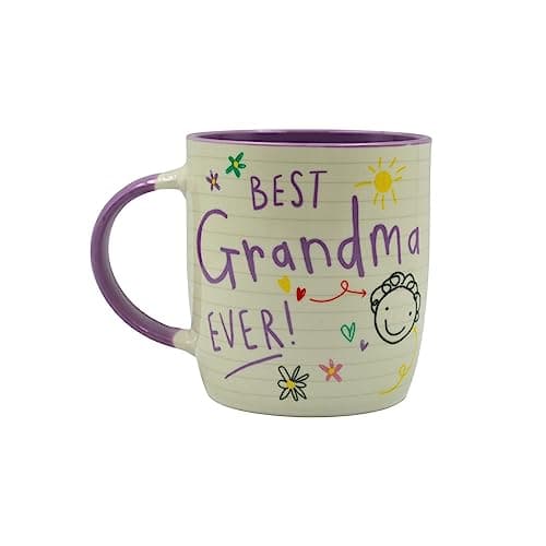 HOX Scribbles Ceramic Coffee Cup - Grandma, 11oz