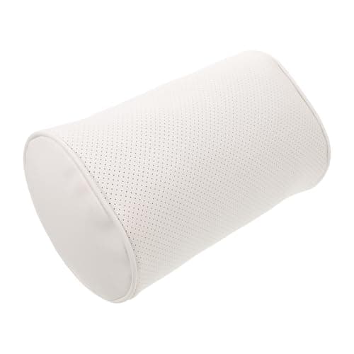ULDIGI Car Neck Pillow White Contoured Faux Leather Cotton