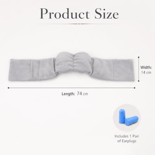 2 Pack Weighted Sleep Mask Blackout Eye Mask Weighted Eye Pillow with Soft Silicone Earplugs and Washable Cotton Cover with Double-Sided Use Soft Fabric for Skin — view 2