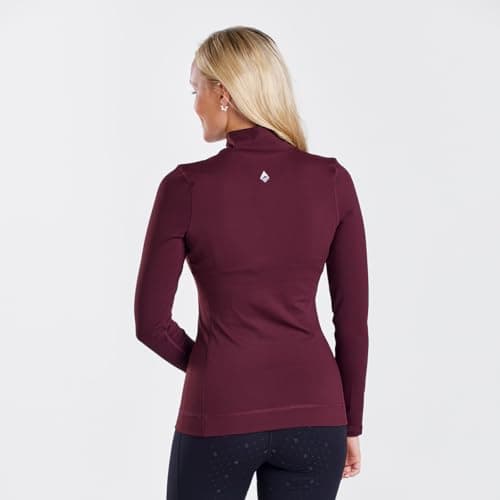 Harry Hall Women’s Thermal Base Layer – Brushed Back Stretch Fabric, ¼ Zip, Versatile for Riding, Hiking & Leisure – Matching Hat Silk Available - Maroon - 10 — view 2