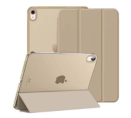 KKTECH iPad Case for 10th & 11th Generation (10.9”) – Slim Magnetic Stand Cover, Auto Sleep/Wake Hard Back Shell for Models A2757 A2777 A2696, Lightweight & Durable (Gold)