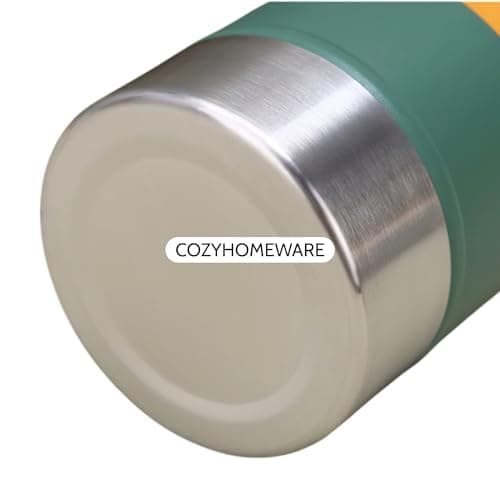 COZYHOMEWARE Stainless Steel Vacuum Flask Travel Set, Green — view 6