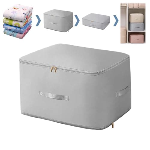 POYHKFD Soft New Duvet Storage Bag, Bedroom Ultra Space Saving Self Compression Organizer Clothes Compression Bag, Storage Bag for Duvet Quilts Blankets and Clothes (B)