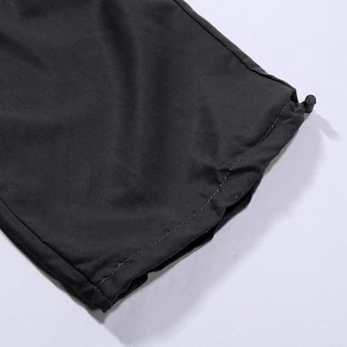 Women's Summer Cargo Parachute Pants with Loose Fit, Lightweight Nylon Fabric, Multi-Pocket Street Style for Casual Outings and Travel (Black, L) — view 6