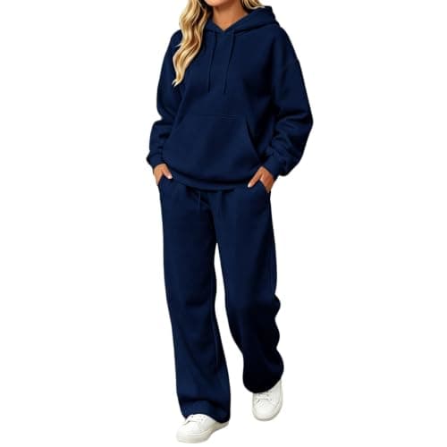 Tracksuit Womens Full Set Pullover Hoodie Wide Leg Trousers 2 Piece Outfits — view 2