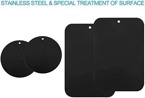 Rheme Metal Plate 12 Pack for Magnetic Phone Car Mount Holder Cradle Stand, Universal Replacement Super Slim Thin Metal Plate with Adhesive for Phone Magnet - 6 Round and 6 Rectangle — view 4