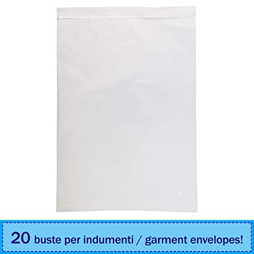 Febio 27x38 Clear Garment Bags for Travel, 20 Pack with Adhesive Closure — view 2