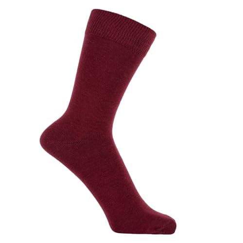 ZAKIRA Combed Cotton Dress Socks, 5 Pack, 6-10 (UK), Burgundy — view 3