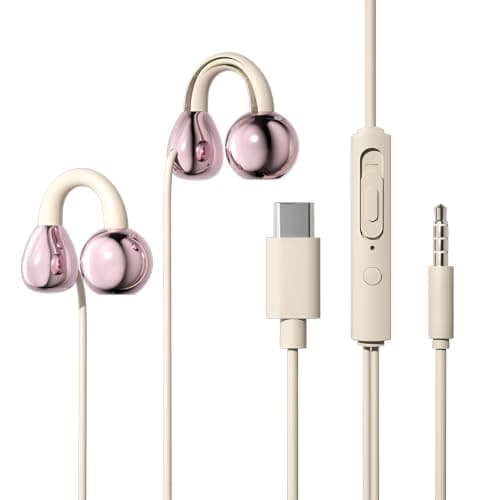 3.5mm/Type-C Wired Headphones, Perfect for Sleeping, Snoring, Travel, Meditation, Relaxation, Ear Clip Type Not In Ear HiFi Wire Control With Microphone Earphones