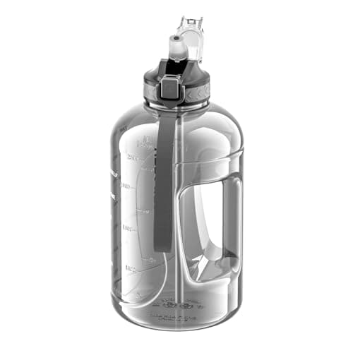GLEKGLEK 3L Water Bottle with Straw, Time Marker, Large Water Jug, Grey — view 2