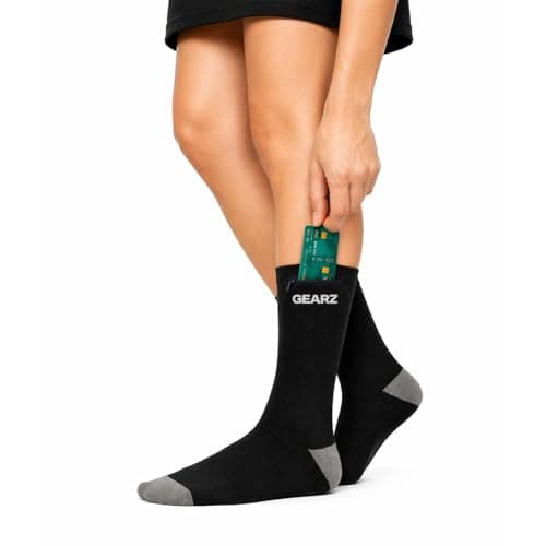 GEARZ - Women's Anti-Pickpocket Socks with 2 Hidden Zip Pockets size 39-42