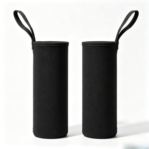2-Pack Insulated Water Bottle Thermal Sleeve Cover for 550ml/750ml/1000ml/1500ml Bottles – Stretchable Scuba Fabric, Scratch & Resistant, for Camping, Hiking, Travel(750ML Black)