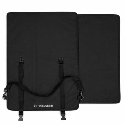 OUTSTANDER Chefs Knife Roll Bag with 11 Slots, Heavy Duty 16OZ Waxed Canvas Knives Case for Camping, Waterproof Storage Tool Wrap for Equipment of Chef, Comes with Shoulder Strap (Black) — view 3