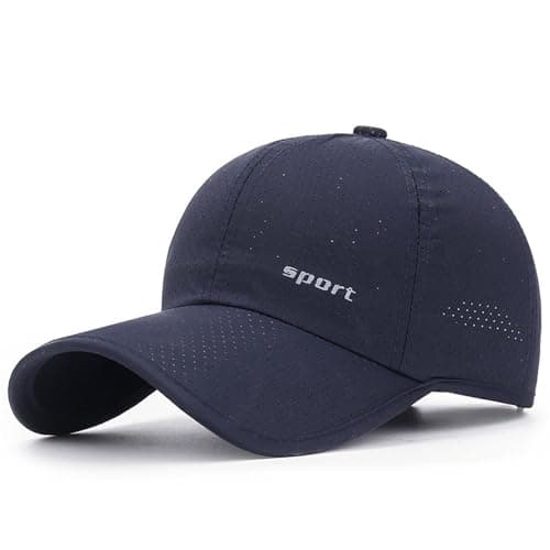 UPF 50+ Outdoor Baseball Cap with Long Bill for Men Women,UPF 50+ Sun Protection | Long Curved Bill | Breathable Cotton Blend | Adjustable Snapback | Lightweight for Hiking & Travel Navy