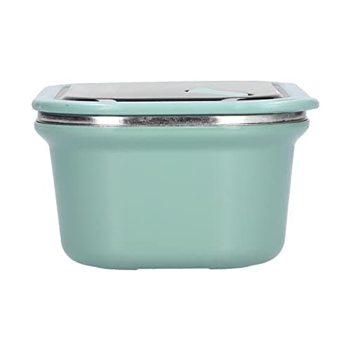 Tiiyee 1.2L Stainless Steel Double Layer Bento Box, Leakproof w Spoon Green — view 4