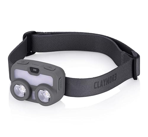 Claymore HEADY3 Khaki Rechargeable Headlamp – Compact 500 Lumens LED with Motion Sensor 6 Light Modes USB-C Rechargeable IP54 Water Resistant Up to 65 Hrs Runtime for Camping, Running, Outdoor
