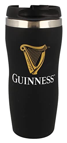 Guinness Travel Mug Tumbler with Gold Harp Design (300ml)