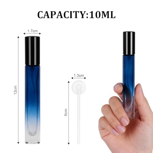 AOOWU Perfume Atomiser Bottles, 5Pcs 10ml Refillable Perfume Atomizer Empty Spray Bottles, Empty Glass Atomiser Spray Bottles, Portable Purse Pocket Handbag Perfume Bottle for Men and Women — view 2