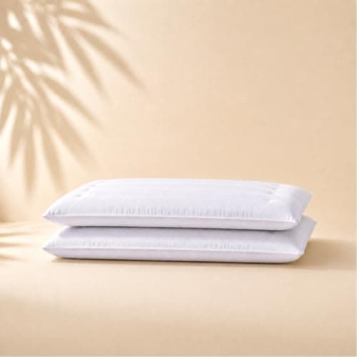 Dovishire Ultra Thin Pillow for Stomach & Back Sleepers, 2cm Low Loft Flat Bed Pillow for Gentle Neck Support, Breathable Soft Slim Head Cushion, White