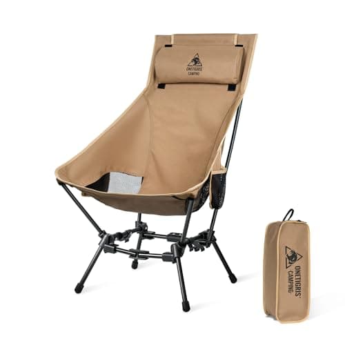OneTigris Dragonhide Oversized Camping Chair with Pillow Design, Compact Comfortable Widened Seat Folding for Camping, Travel, Beach, 275 lbs Capacity