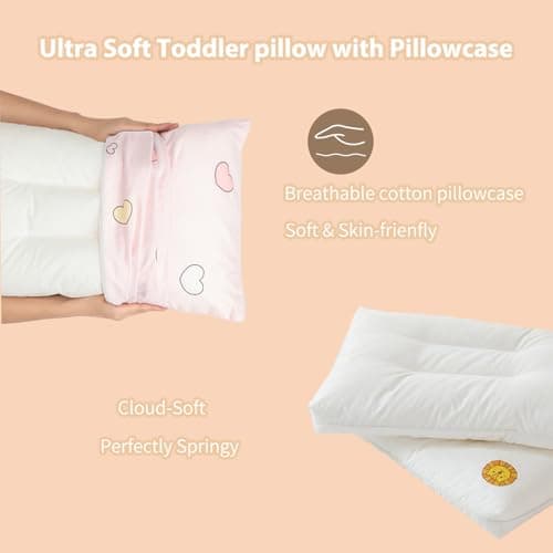 cutie pumpkin Toddler Pillow for 2,3,4,5 Years Old with Pillowcase-11”x 17”-Machine Washable Soft Hypoallergenic Cotton Kids Pillows,Small Toddler Pillow for Sleeping,Travel,Crib Bed,Nap,Daycare — view 3