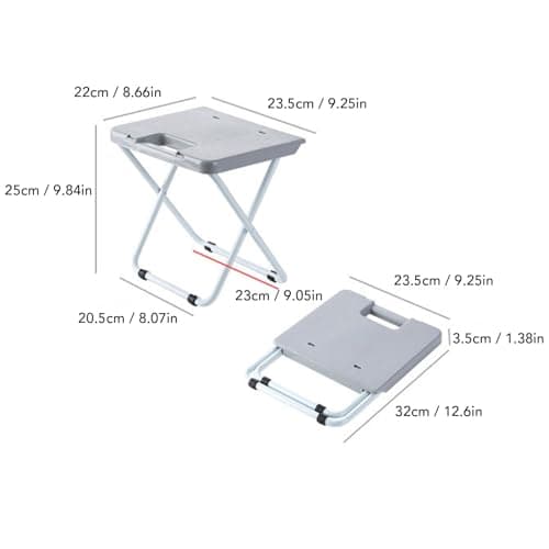 Hamwesh Foldable Camping Stool with Reinforced Iron Foot (Gray) — view 2
