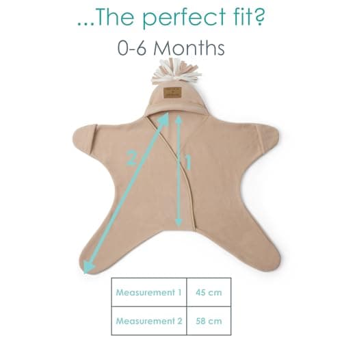 Clair de Lune Star Fleece Baby Wrap Blanket 0-6 Months (Oatmeal) — view 2