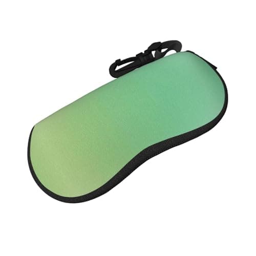 QJKFDHG Mint Green Double-Sided Custom Printed Neoprene Glasses Case - Ultra Light Slim Eyewear Pouch, Travel Sunglasses Holder for Unisex Adults — view 2