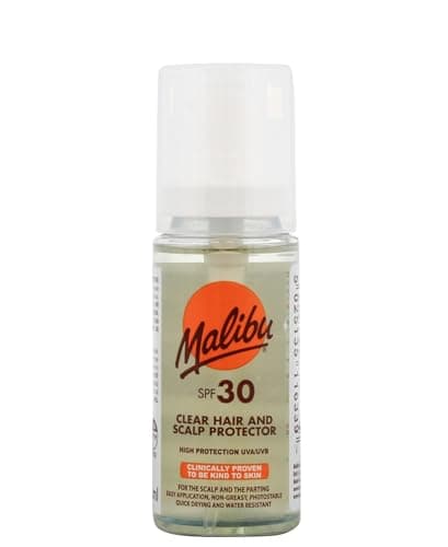 Malibu Sun Clear Hair and Scalp Protector Spray, SPF 30, Non-Greasy, Quick Drying, 50ml