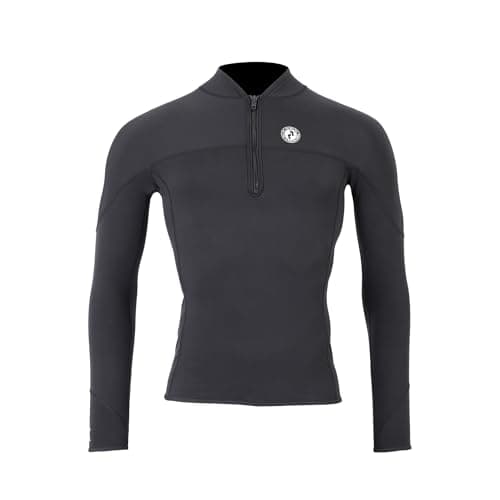 Two Bare Feet Thermal Rash Vest Unisex - Mens and Womens Thermal Lined Rash Guards for Surfing, Swimming, Diving, Beach (Women's Quarter Zip Fleece, Medium)