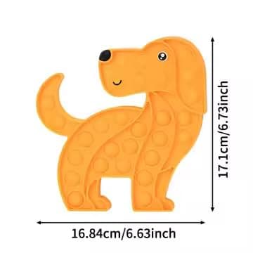 Ranzah Dog Shaped Pop Fidget Toy Silicone Bubble Sensory Toy for Kids & Adults – Stress Relief, Anxiety Relief, Autism, ADHD, Classroom & Travel (Orange Dog) — view 2