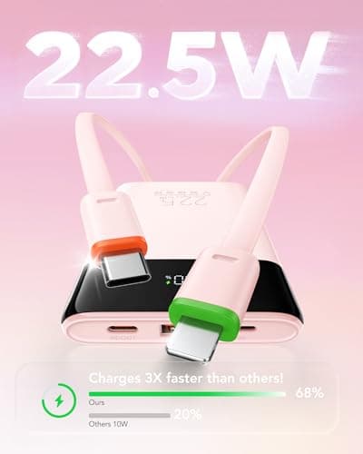 VEGER Power Bank Fast Charging 10000mAh,Portable Charger Built in Cables — view 3