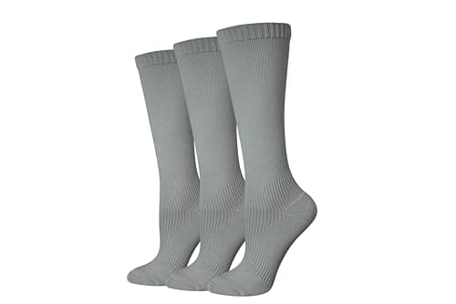 Amazon Essentials Women's Knee-High Graduated Non-Medical Compression Socks, Grey, 3-7