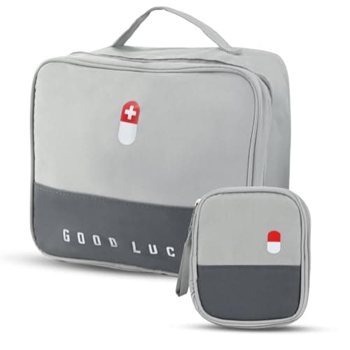2 Pack Empty First Aid Bags, Waterproof Oxford Medical Storage Pouches